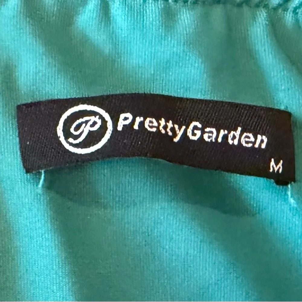 Teal & Blue Floral Midi Slip Dress with Spaghetti Straps - Picture 7 of 8